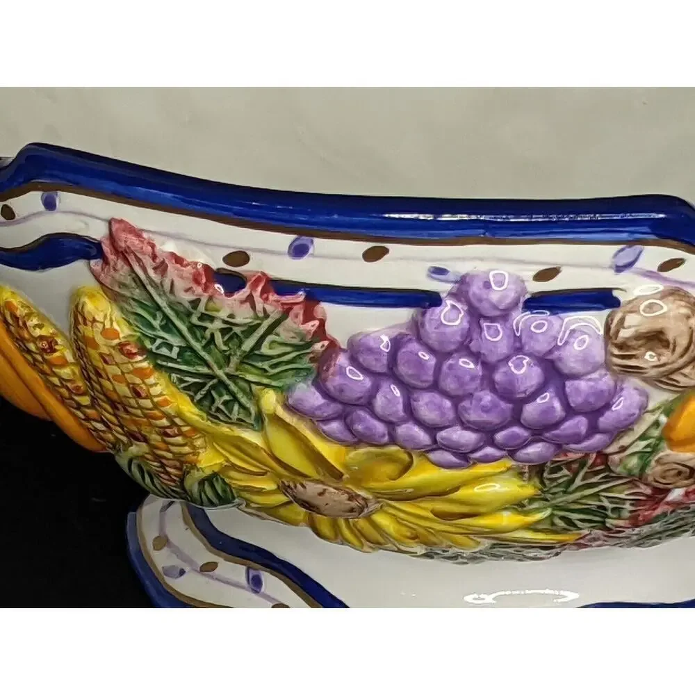 Bella Casa by Ganz Thanksgiving Harvest Seasonal Serving Bowl Centerpiece 3D - Picture 6 of 8